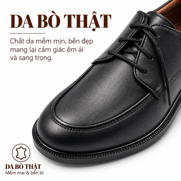  Giày Lười Nam Da Bò Thật TOMOYO TMN51901 - Đen 