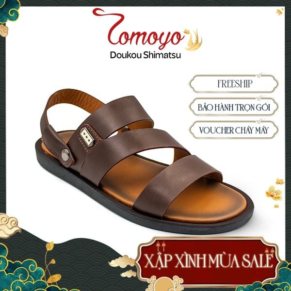  Dép Sandal Nam Da Bò Cao Cấp Tomoyo TMS09402 