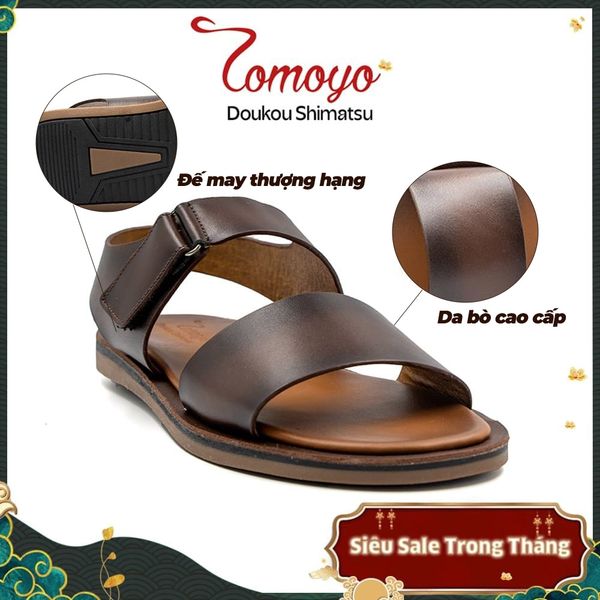  Dép Sandal Nam Da Bò Cao Cấp Tomoyo TMS10002 