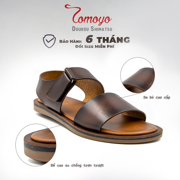  Dép Sandal Nam Da Bò Cao Cấp Tomoyo TMS10002 