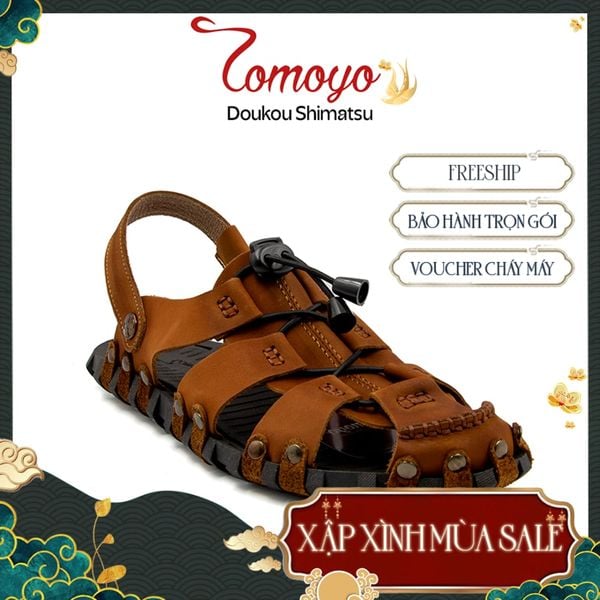  Sandal Rọ Nam Da Bò Thật Tomoyo TMS10103 