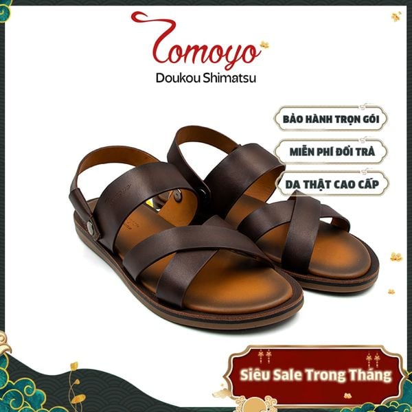  Dép Sandal Nam Da Bò Cao Cấp Tomoyo TMS10302 