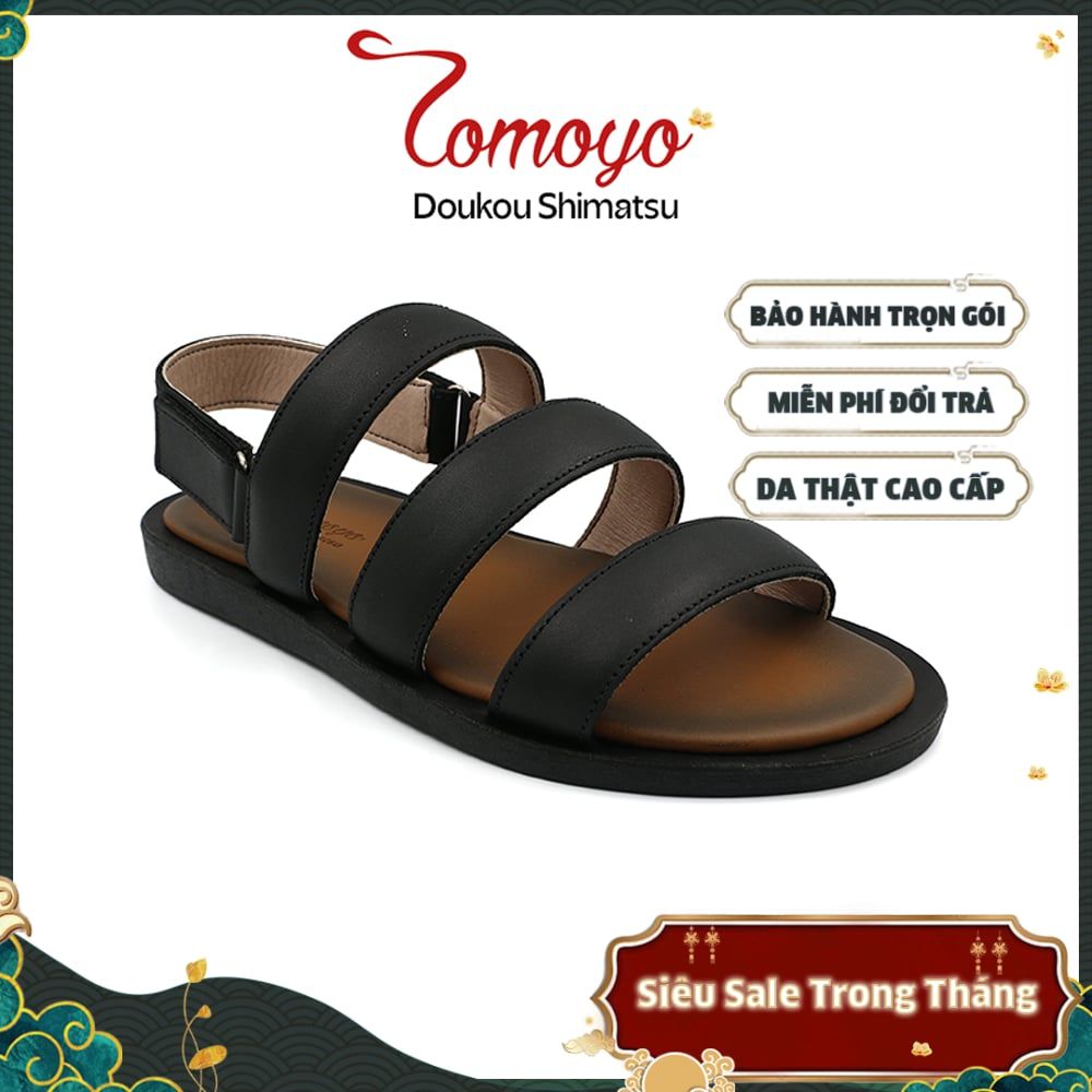  Dép Sandal Nam Da Bò Quai Ngang Cao Cấp Tomoyo TMS10501 