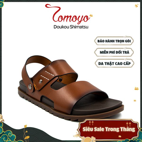  Sandal Tomoyo Da Bò Thật Đế Rãnh Chống Trượt TMS30103 