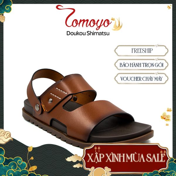  Sandal Tomoyo Da Bò Thật Đế Rãnh Chống Trượt TMS30103 