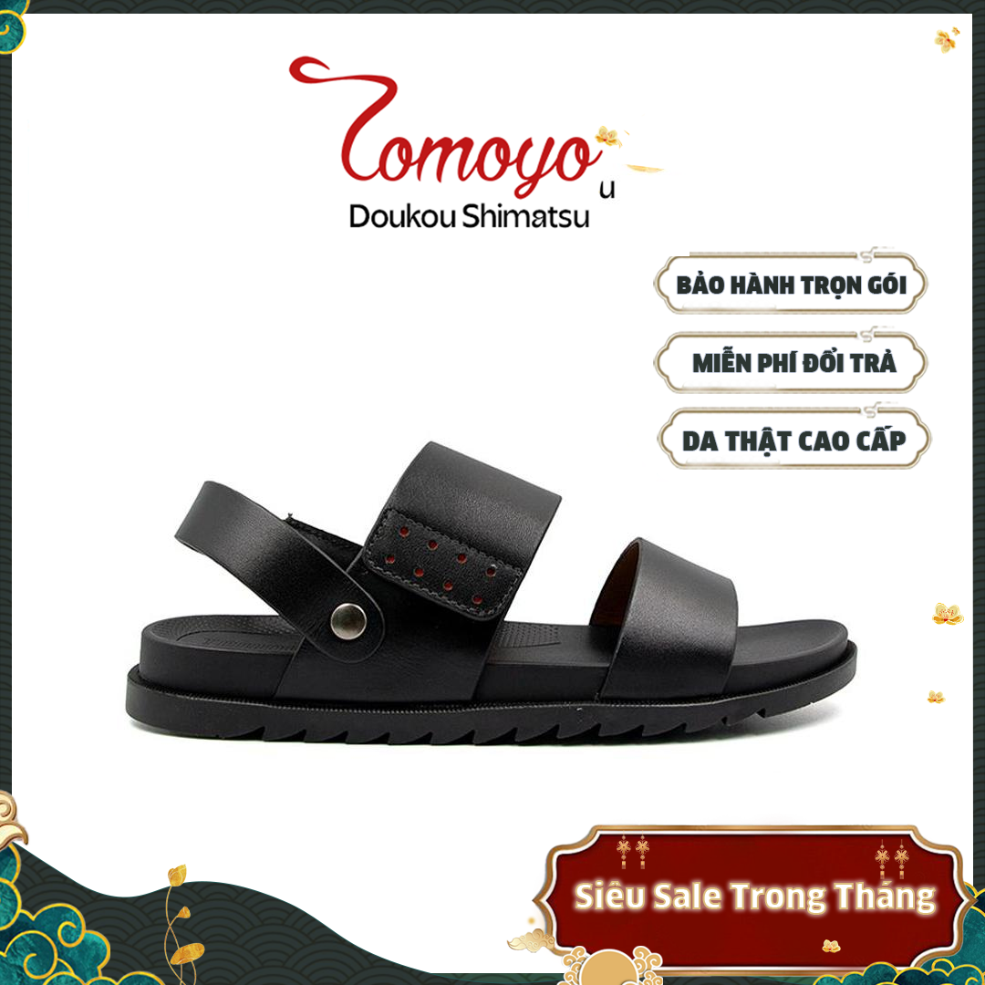  Sandal Tomoyo Da Bò Thật Đế Rãnh Chống Trượt TMS30201 