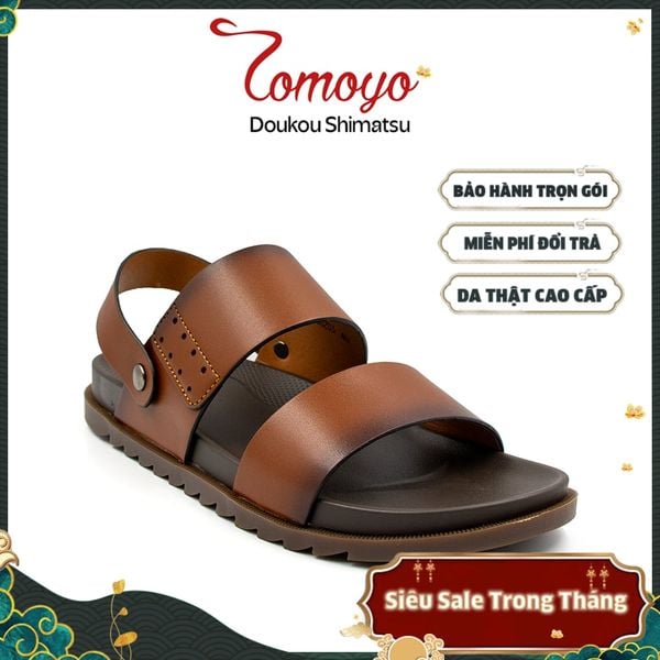  Sandal Tomoyo Da Bò Thật Đế Rãnh Chống Trượt TMS30203 