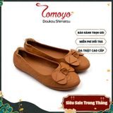  Giày Nữ Búp Bê Đính Nơ Tomoyo Da Micro Fiber Khắc Hoạ Tiết Laser TMW31102 