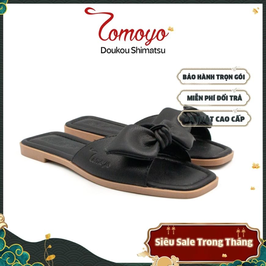  Dép Nữ Quai Thắt Nơ Da Micro Tomoyo TMW31901 