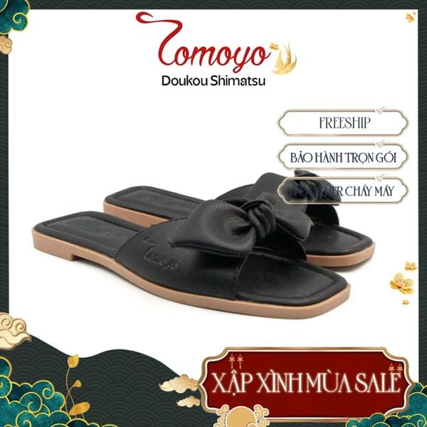  Dép Nữ Quai Thắt Nơ Da Micro Tomoyo TMW31901 