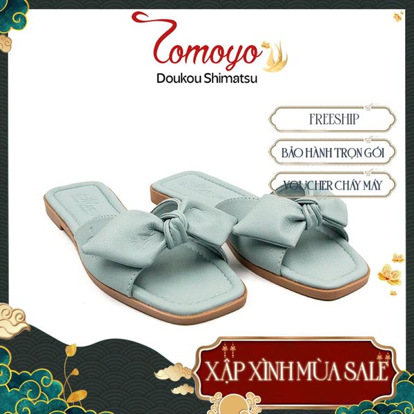  Dép Nữ Quai Thắt Nơ Da Micro Tomoyo TMW31904 