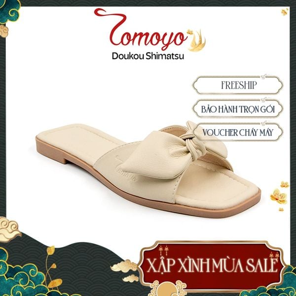  Dép Nữ Quai Thắt Nơ Da Micro Tomoyo TMW31909 