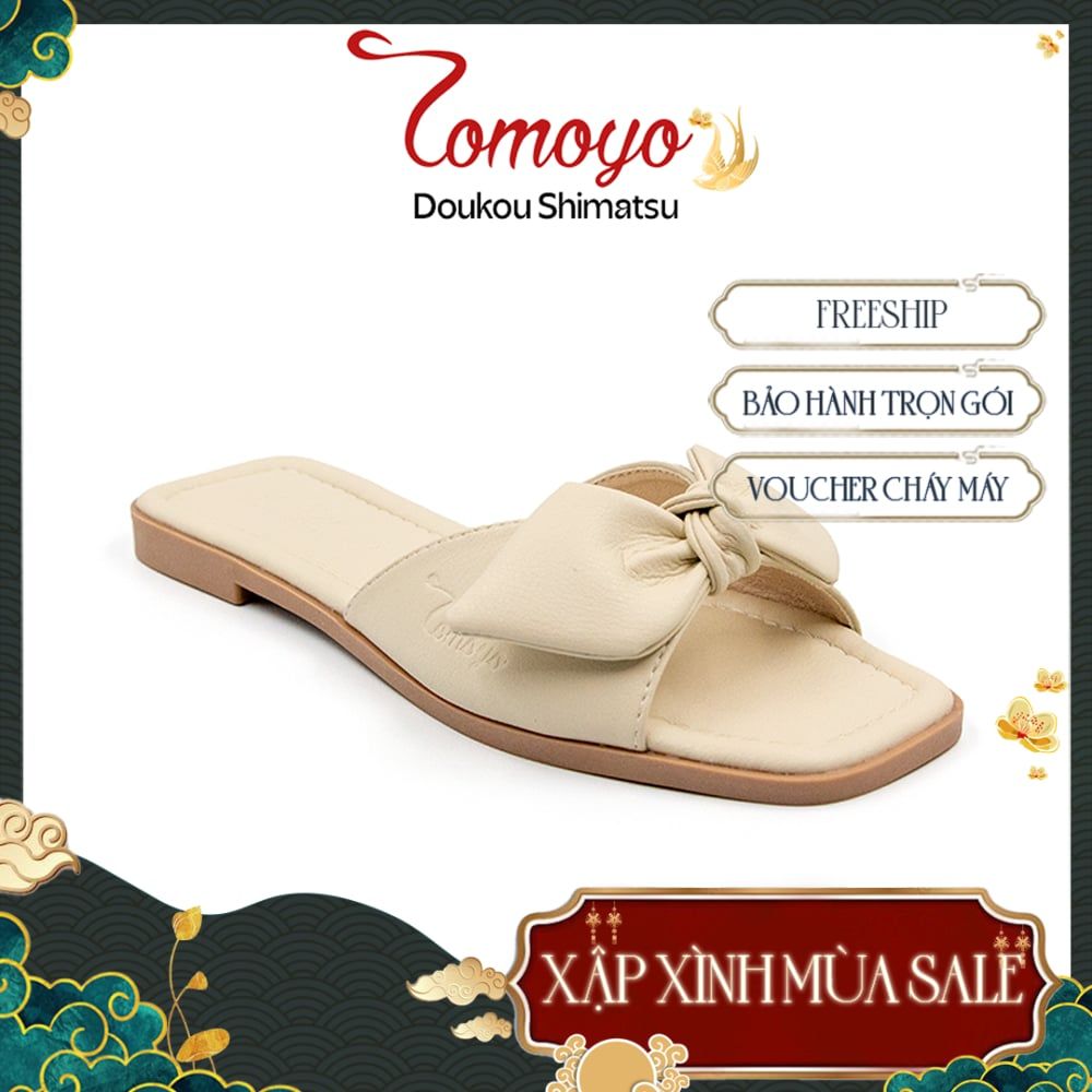  Dép Nữ Quai Thắt Nơ Da Micro Tomoyo TMW31909 