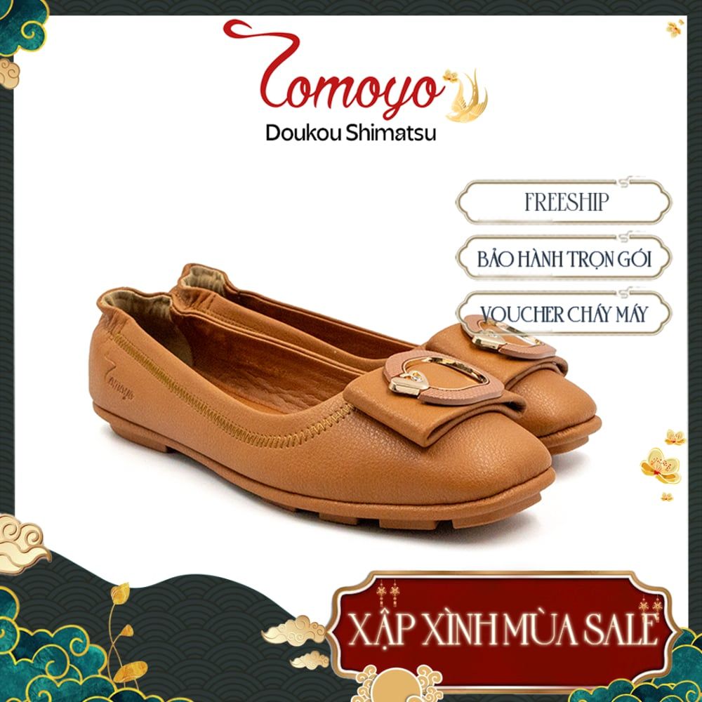  Giày Búp Bê Phối Khoá Da Micro Siêu Nhẹ Tomoyo TMW32102 