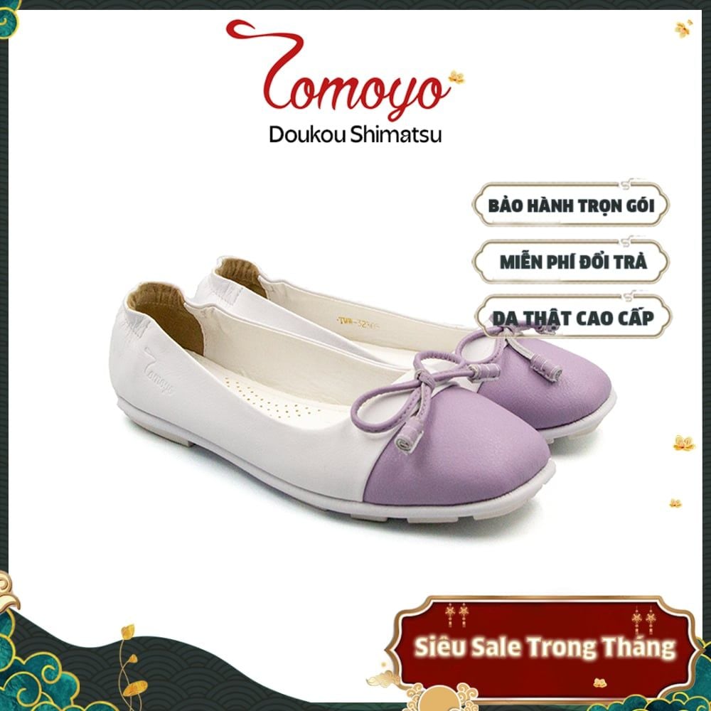  Giày Búp Bê Phối Nơ Da Micro Siêu Nhẹ TMW32305 