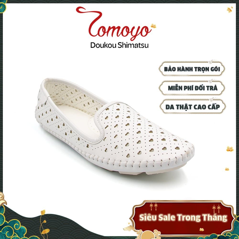  Giày Nữ Búp Bê Da MicroFiber Hoạ Tiết Trái Tim Tomoyo TMW32907 