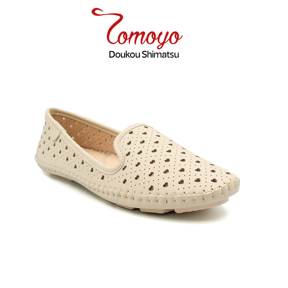  Giày Nữ Búp Bê Da MicroFiber Hoạ Tiết Trái Tim Tomoyo TMW32909 