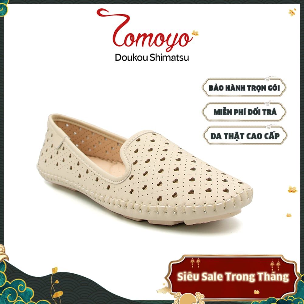  Giày Nữ Búp Bê Da MicroFiber Hoạ Tiết Trái Tim Tomoyo TMW32909 