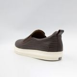  Giày Sneaker Slip-On TOMOYO – Nâu Đế Trắng - Đi Làm – Đi Chơi TMN51102 - Da 2 lớp 