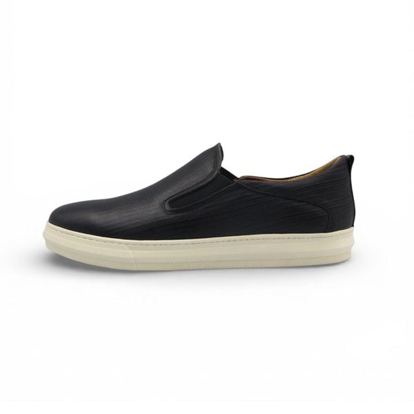  Giày Sneaker Slip-On TOMOYO – Đen Đế Trắng - Đi Làm – Đi Chơi TMN51101 - Da 2 lớp 