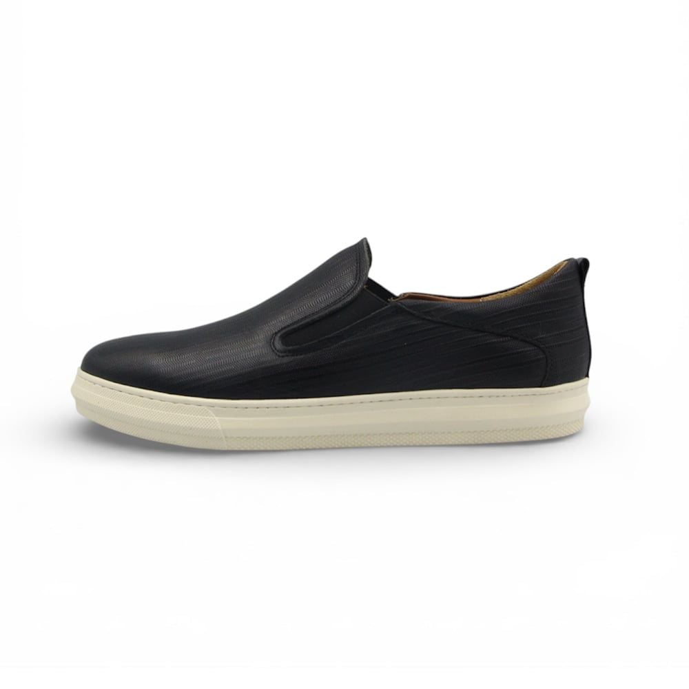  Giày Sneaker Slip-On TOMOYO – Đen Đế Trắng - Đi Làm – Đi Chơi TMN51101 - Da 2 lớp 