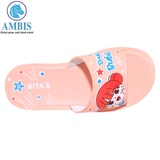  Dép quai ngang bé gái Bita's DEMI.04 (Đỏ + Hồng thạch anh + Tím) 