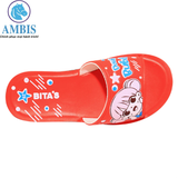  Dép quai ngang bé gái Bita's DEMI.04 (Đỏ + Hồng thạch anh + Tím) 