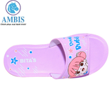  Dép quai ngang bé gái Bita's DEMI.04 (Đỏ + Hồng thạch anh + Tím) 