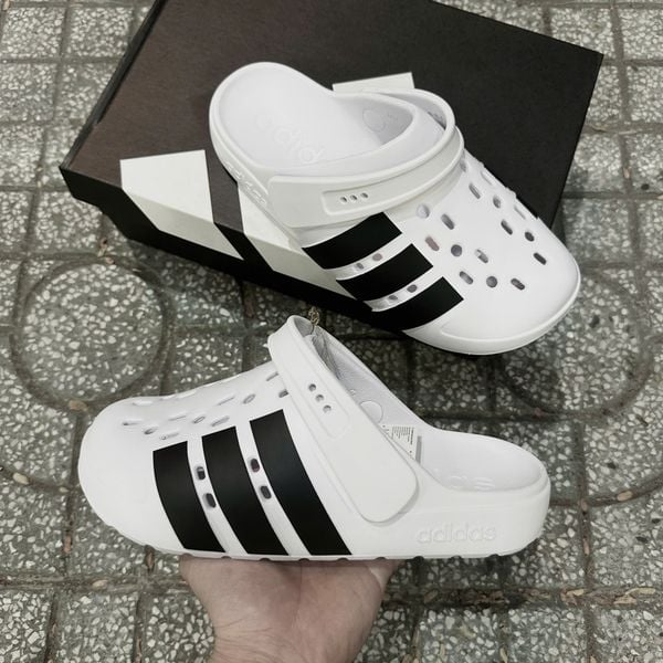  2784 - HÀNG CHÍNH HÃNG - DÉP ADIDAS - SỤC ADILETTE 2.0 - ĐEN SỌC TRẮNG - CODE: JQ8058 