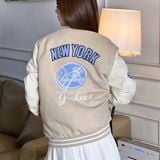  2768 - HÀNG CHÍNH HÃNG - ÁO KHOÁC NEW ERA - VARSITY -  NY Yankees - Be - Code: 13782614 