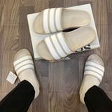  2759 - HÀNG CHÍNH HÃNG - DÉP ADIDAS FLOW - BE SỌC TRẮNG 