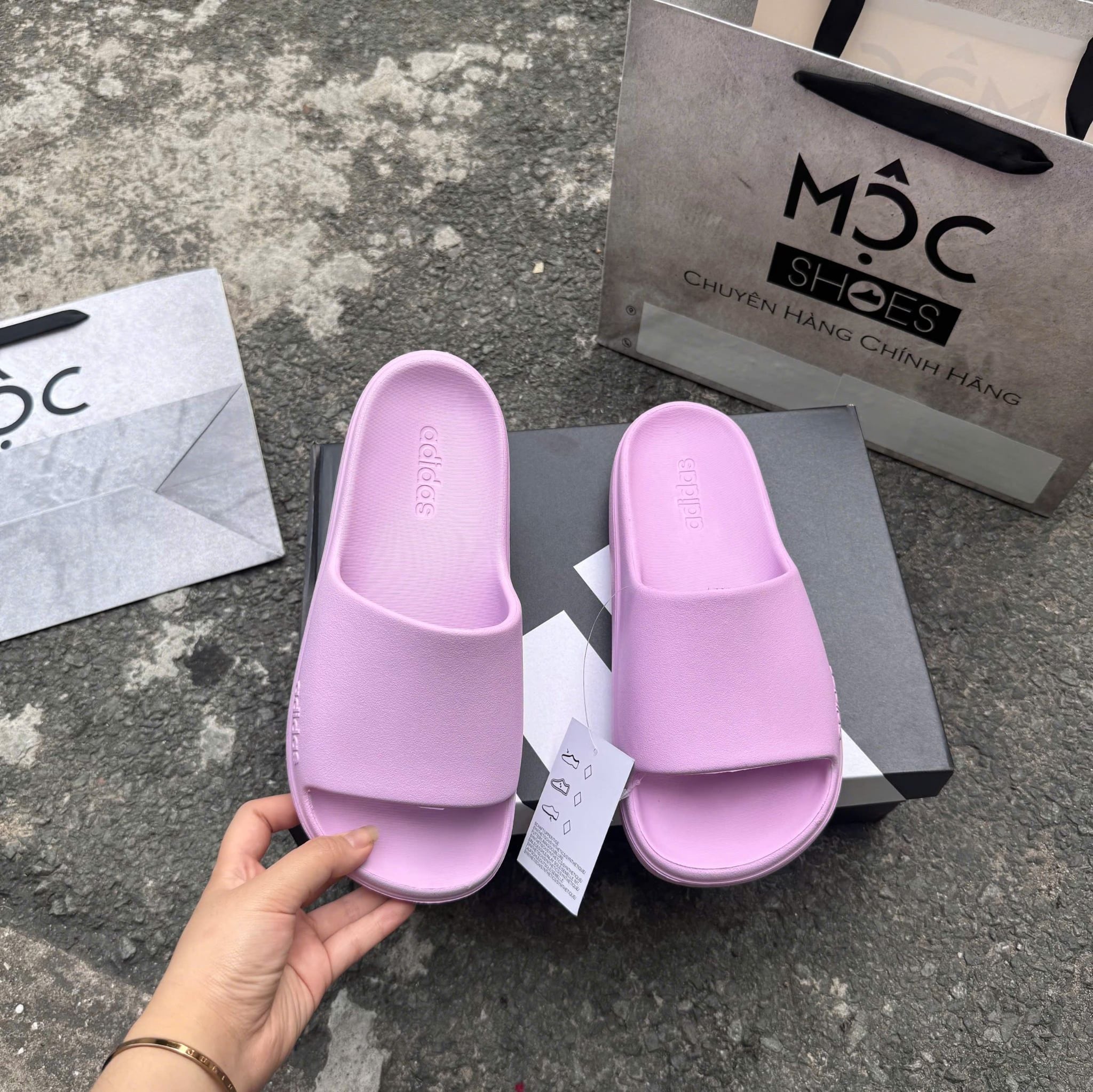  2783- HÀNG CHÍNH HÃNG - DÉP ADIDAS LUMIA - HỒNG - CODE: JS3574 