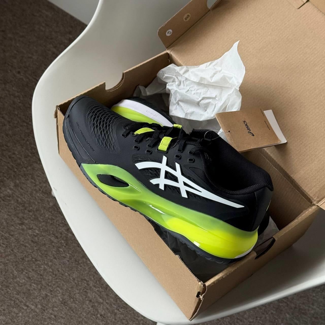  2779 - HÀNG CHÍNH HÃNG - GIÀY ASICS TENNIS / PICKELBALL - RESOLUTION X - ĐẾ XANH NEON - CODE: 1041A481 002 