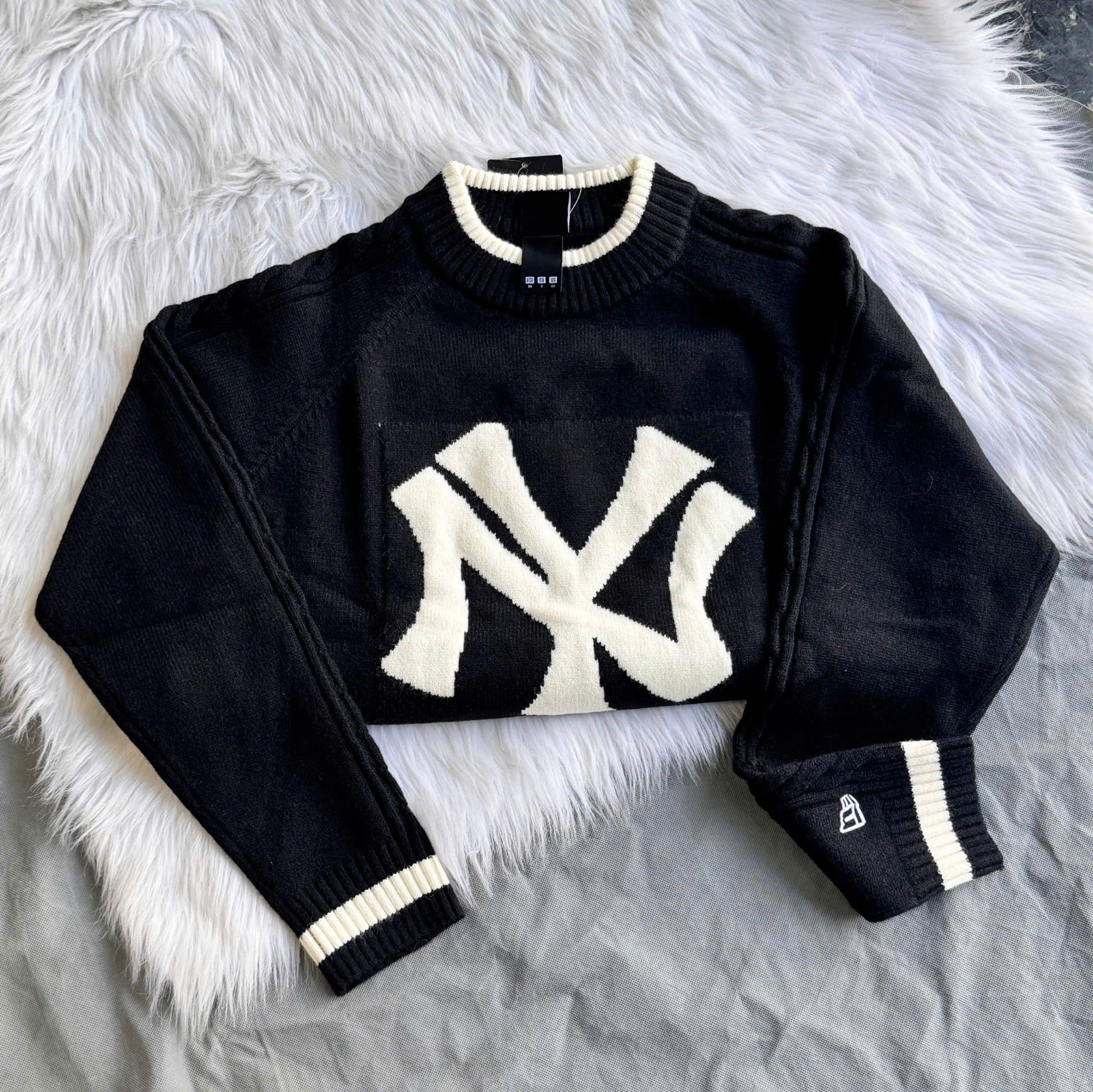  2765 - HÀNG CHÍNH HÃNG - ÁO LEN SWEATER NEW ERA NY BIG LOGO - ĐEN - CODE : 12142452 