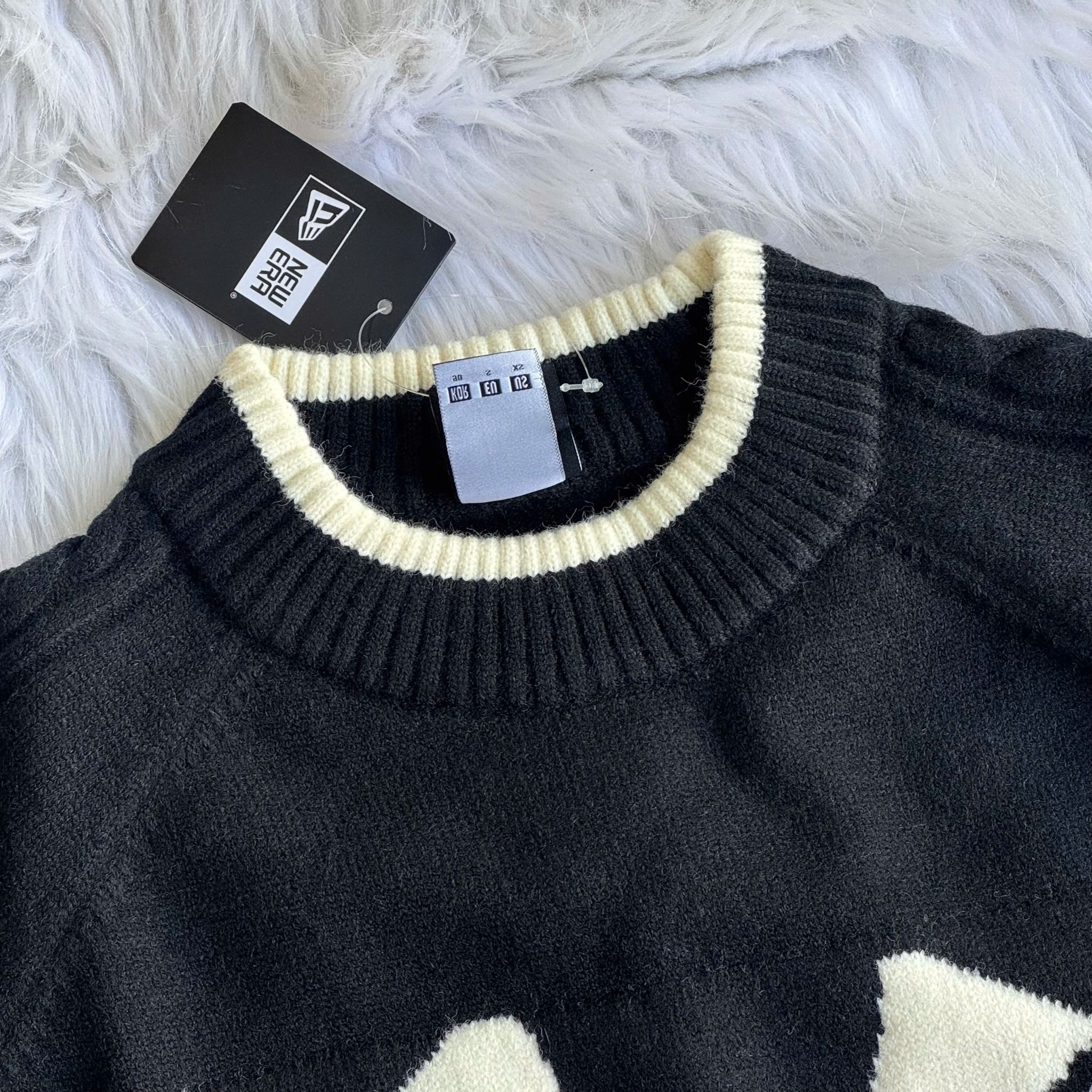  2765 - HÀNG CHÍNH HÃNG - ÁO LEN SWEATER NEW ERA NY BIG LOGO - ĐEN - CODE : 12142452 
