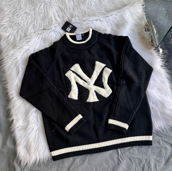  2765 - HÀNG CHÍNH HÃNG - ÁO LEN SWEATER NEW ERA NY BIG LOGO - ĐEN - CODE : 12142452 