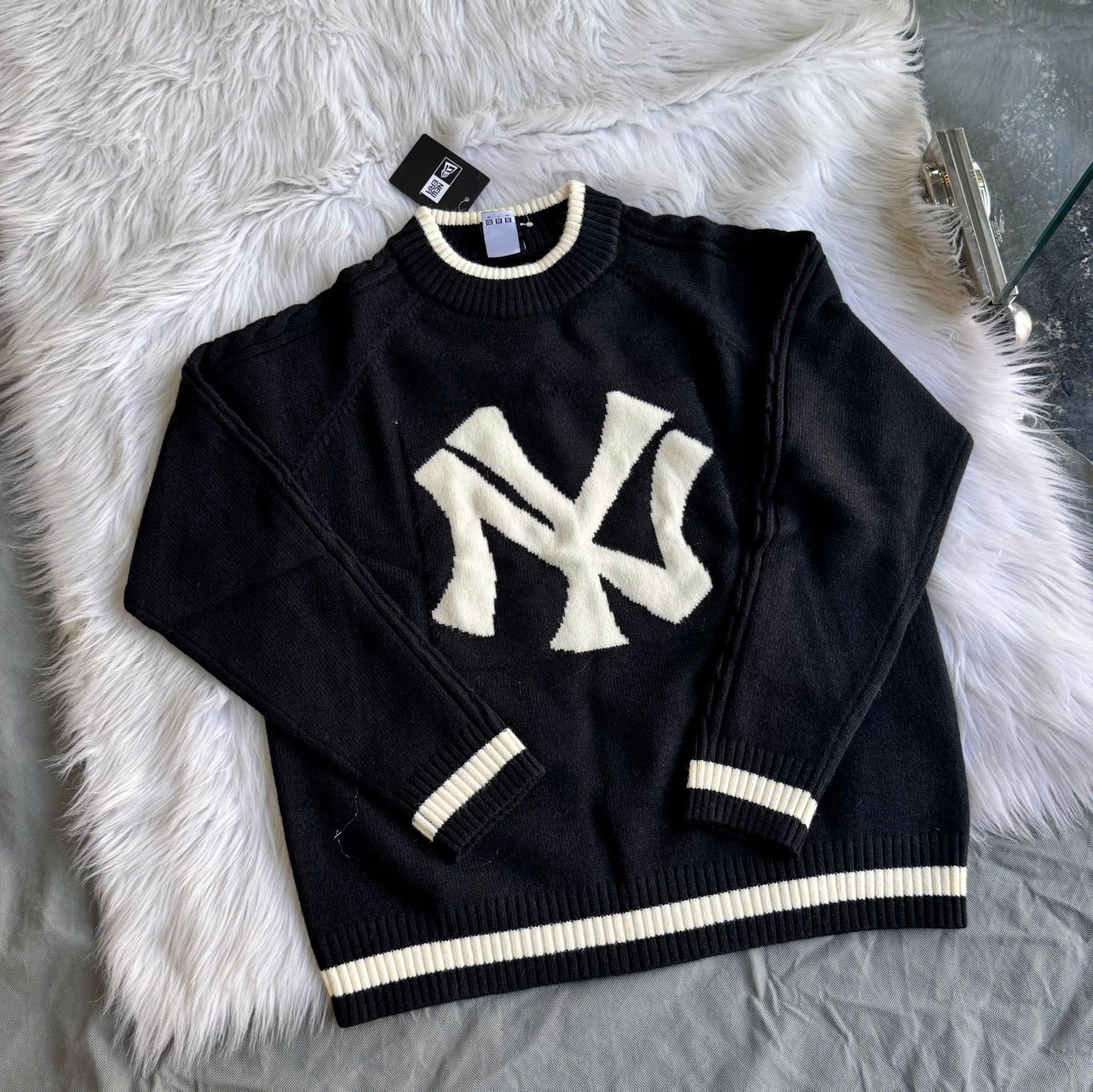  2765 - HÀNG CHÍNH HÃNG - ÁO LEN SWEATER NEW ERA NY BIG LOGO - ĐEN - CODE : 12142452 