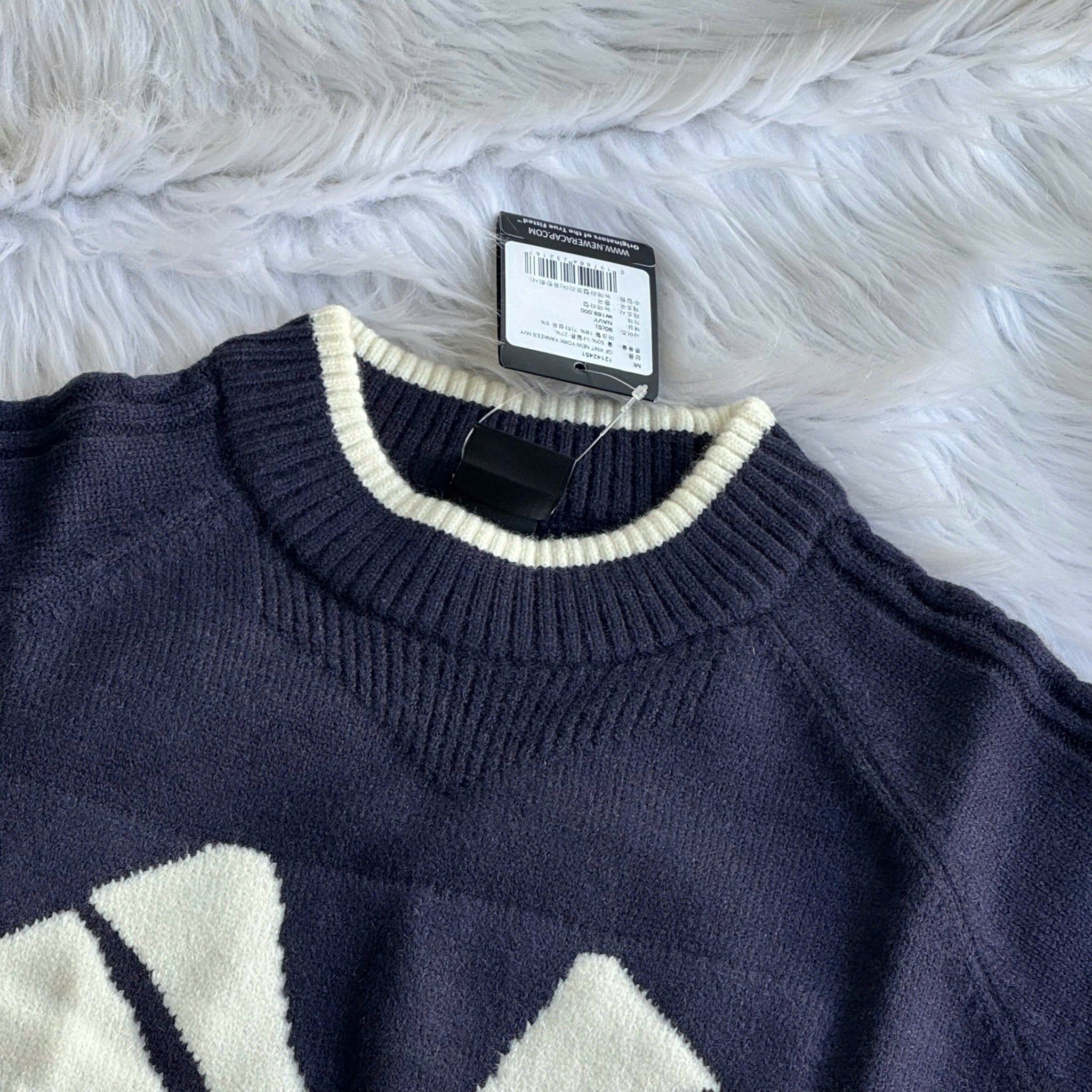  2764 - HÀNG CHÍNH HÃNG - ÁO LEN SWEATER NEW ERA NY BIG LOGO - NAVY - CDE : 12142451 