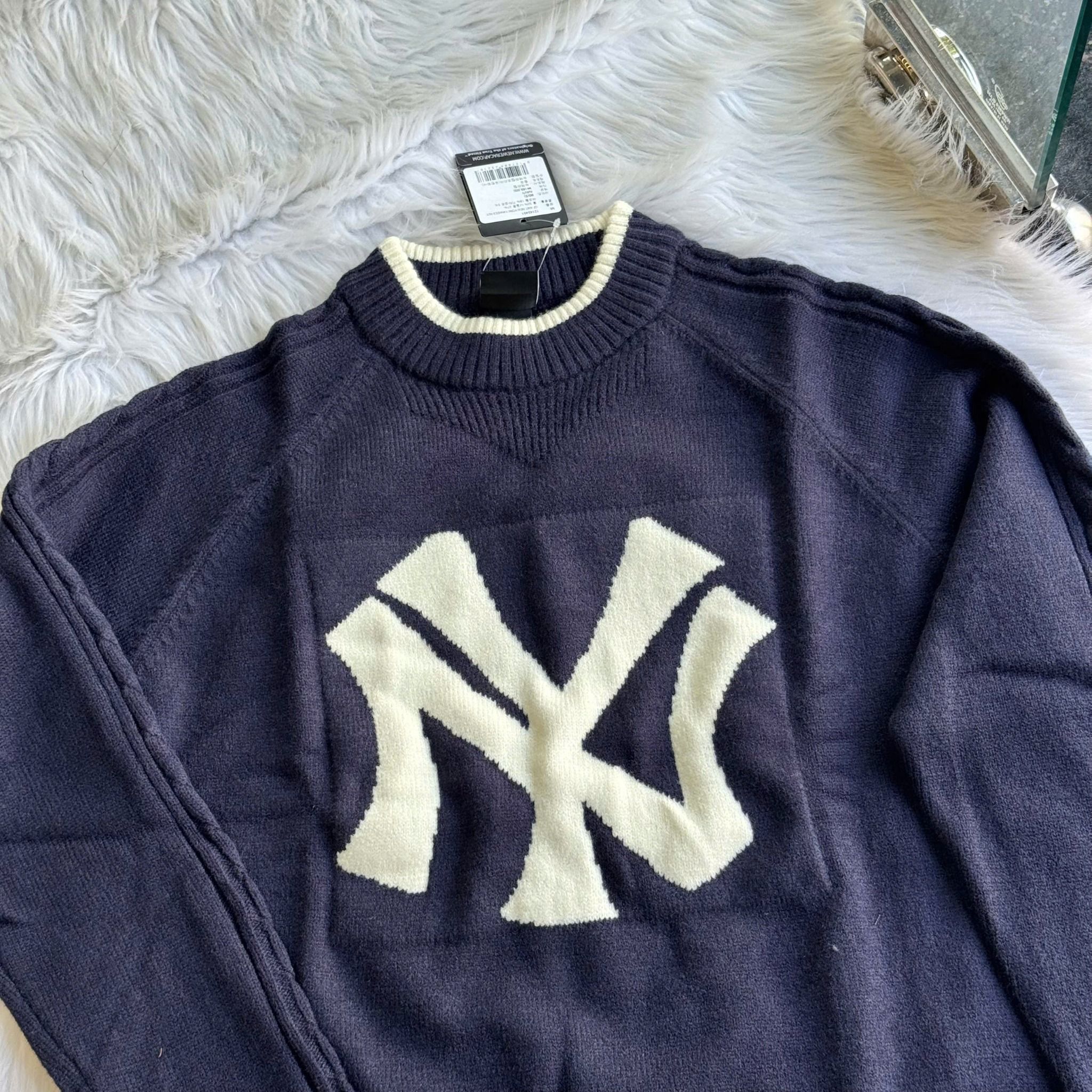  2764 - HÀNG CHÍNH HÃNG - ÁO LEN SWEATER NEW ERA NY BIG LOGO - NAVY - CDE : 12142451 