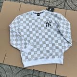 2770 - HÀNG CHÍNH HÃNG - ÁO LEN SWEATER NEW ERA DA CÁ - NY YANKEES - CARO XÁM- CODE: 14742087 