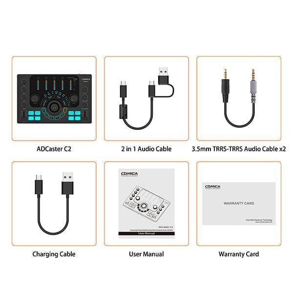 Soundcard Comica ADCaster C2 – Thu Âm, Livestream Không Cần PC
