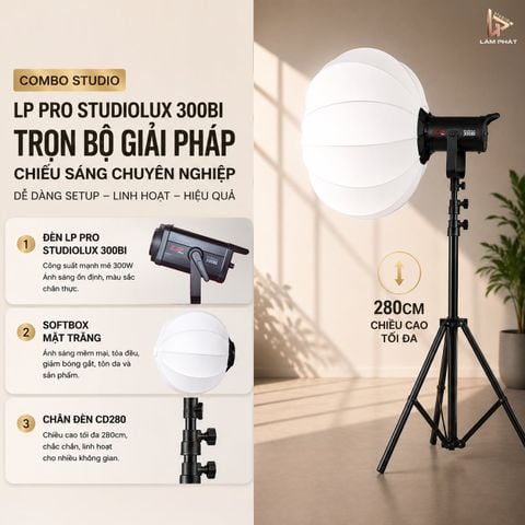 Bộ Đèn Studio LP Pro Studiolux 300Bi Mặt Trăng