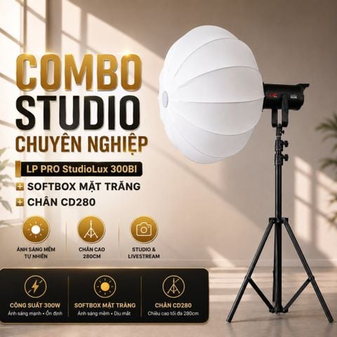 Bộ Đèn Studio LP Pro Studiolux 300Bi Mặt Trăng