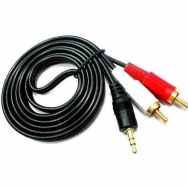 Cáp chuyển đổi Audio 3.5mm (Đực) ra 2 đầu RCA AV (hoa sen) - 25033