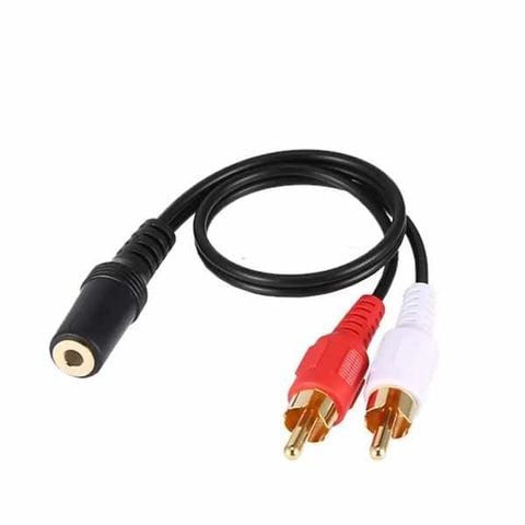 Cáp chuyển đổi Audio 3.5mm (Cái) ra 2 đầu RCA AV (hoa sen) - 25032