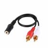 Cáp chuyển đổi Audio 3.5mm (Cái) ra 2 đầu RCA AV (hoa sen) - 25032