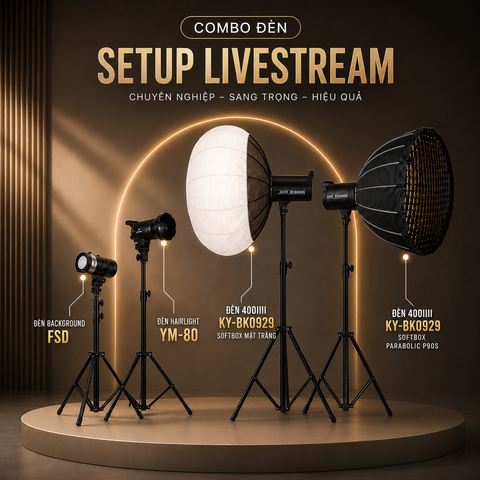 Trọn Bộ Combo Đèn Studio Cho Livestream Bán Hàng Creator Affiliate AF0301