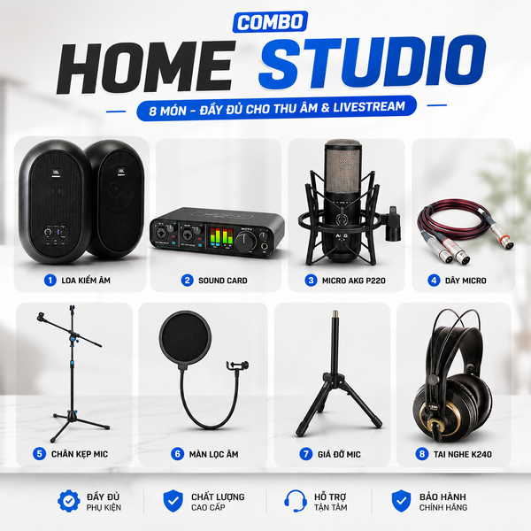 Combo Thu âm Motu M2 Và Micro AKG P220 Home Studio