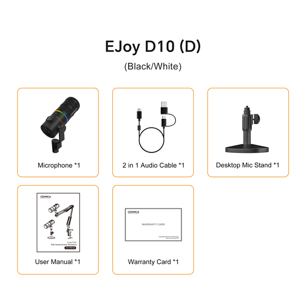 Micro COMICA EJoy D10 & D10 Pro (D) - RGB Dynamic Chân Đế