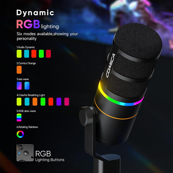 Micro COMICA EJoy D10 & D10 Pro (D) - RGB Dynamic Chân Đế
